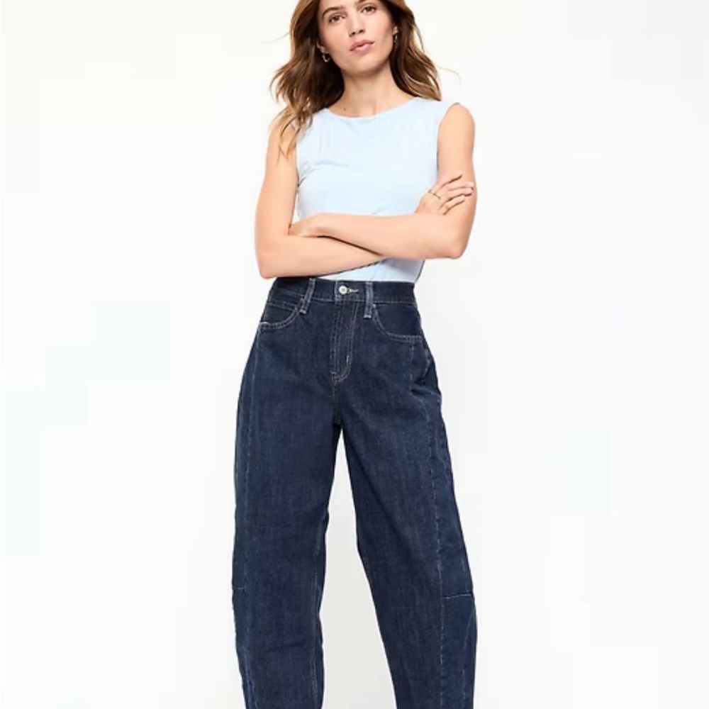 High-Rise Wide-Leg Women’s Jeans in Dark Blue